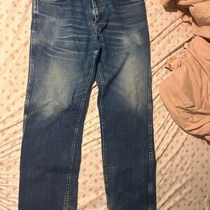 Wrangler Men's Navy and Blue Jeans